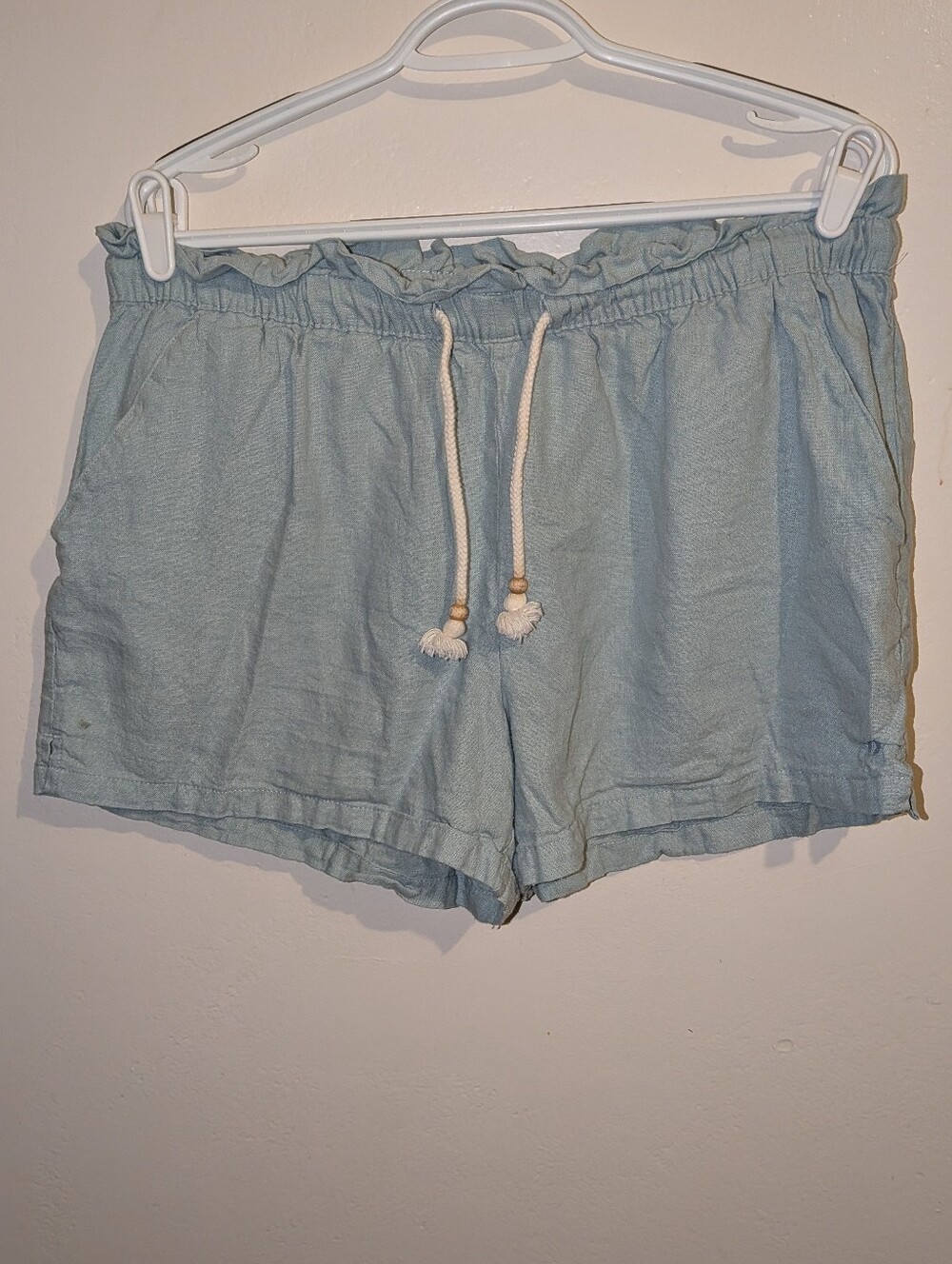 Hang Ten Pale Green High-Waist Drawstring Shorts Size L